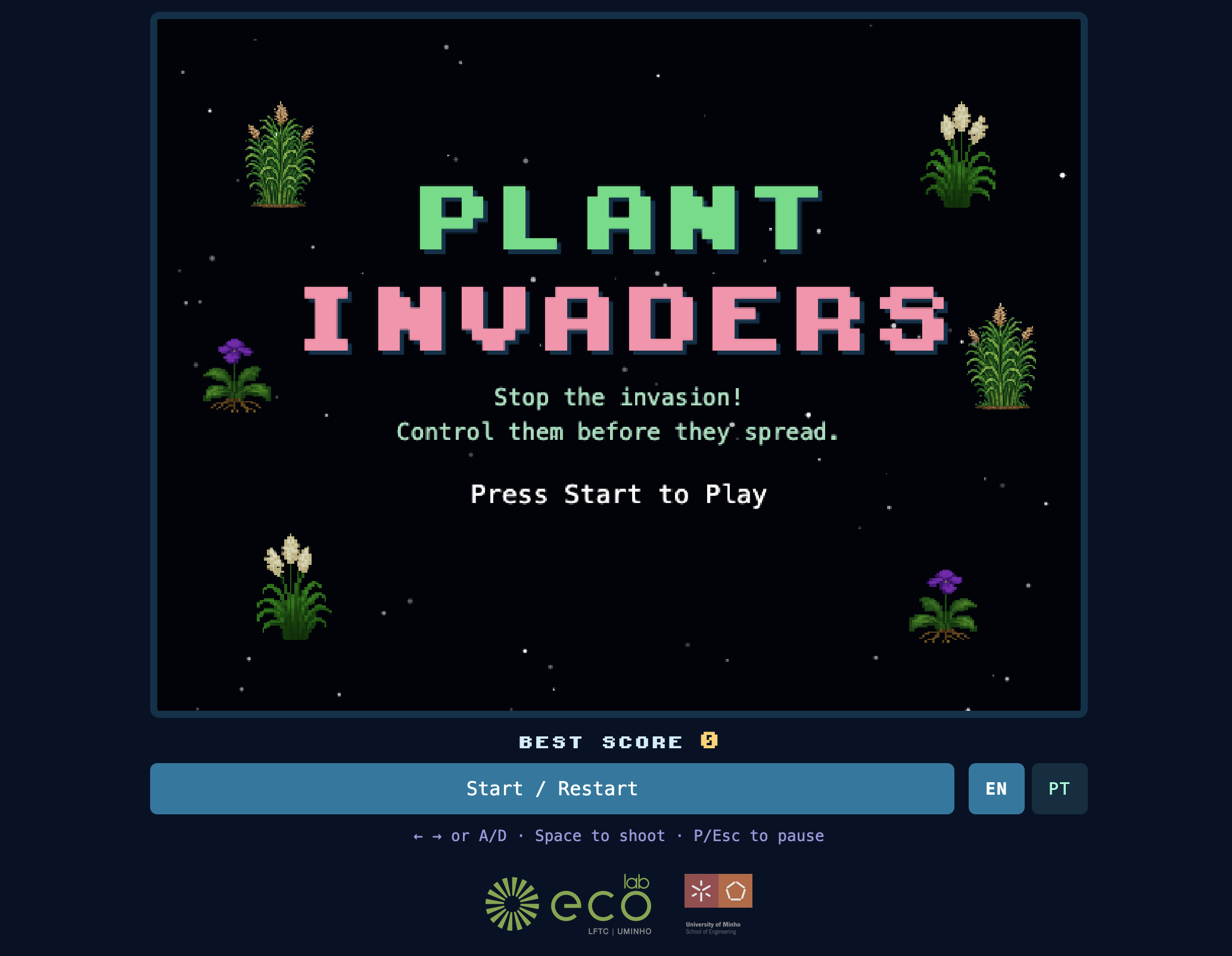 ecrã de jogo retro